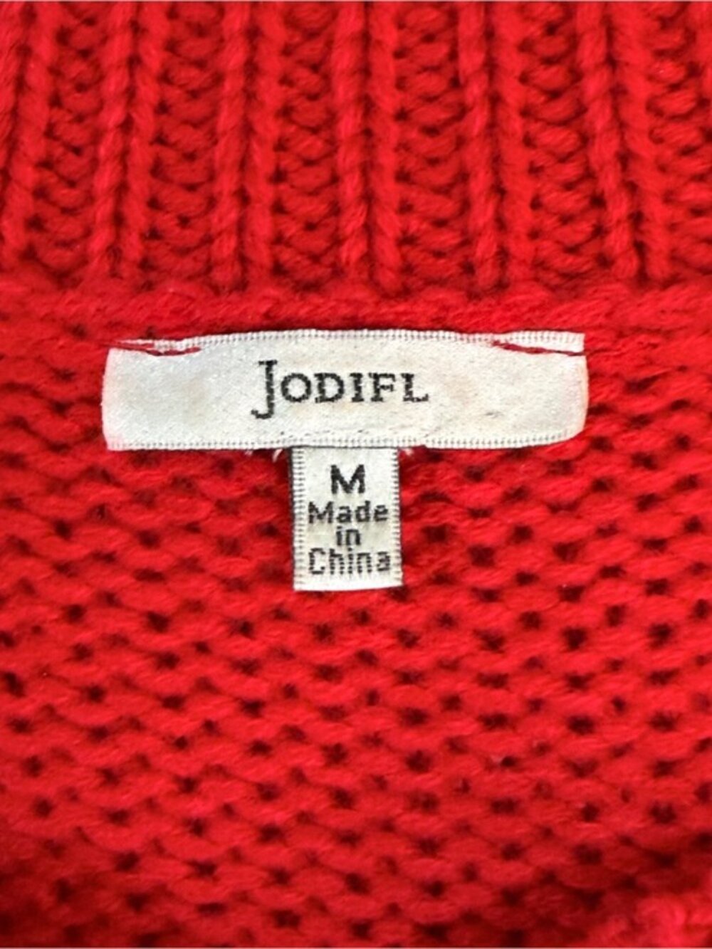 Jodifl Red Metallic Gold Leopard Oversized Sweater Size M Holiday - Picture 7 of 9